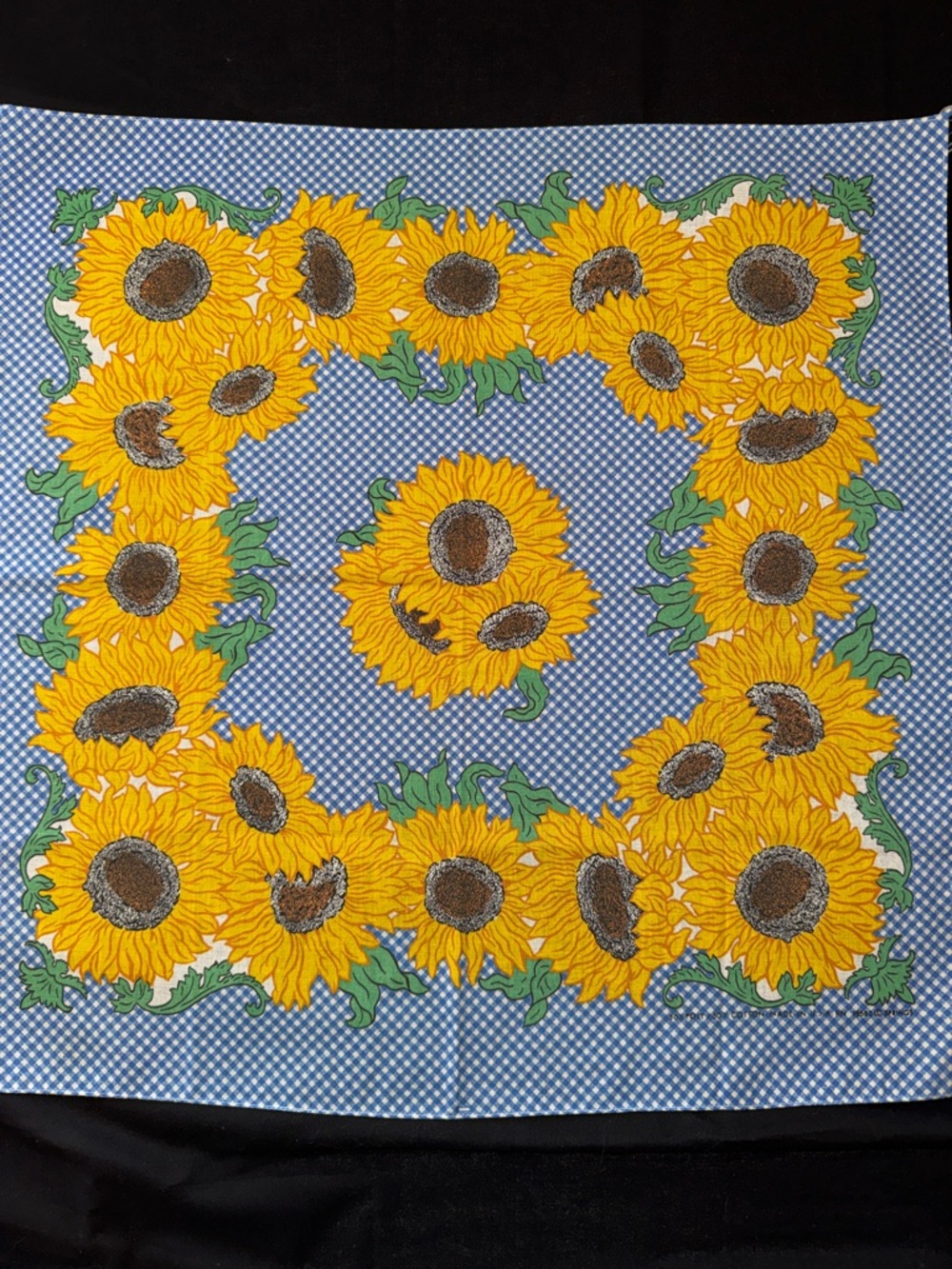 Vintage Sunflower Bandana Scarf